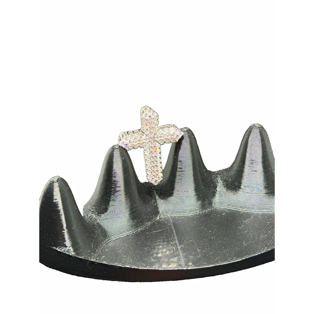 Silver Tone Cross Pendant moissanite 